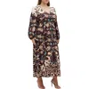 City Chic Florence Long Sleeve Maxi Dress In Forever Florence