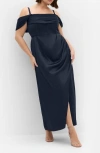 City Chic Forbidden Off The Shoulder Maxi Dress In Black