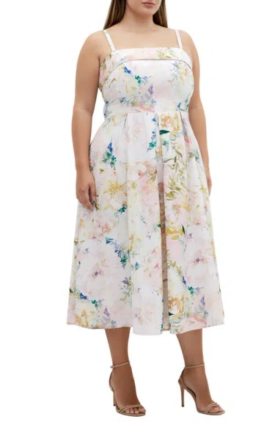 City Chic Garden Of Love Fit & Flare Dress