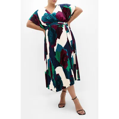 City Chic Hailey Abstract Print Maxi Dress In Multi