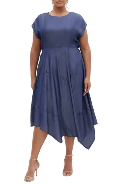 City Chic Hallie Asymmetric Maxi Dress In Purple