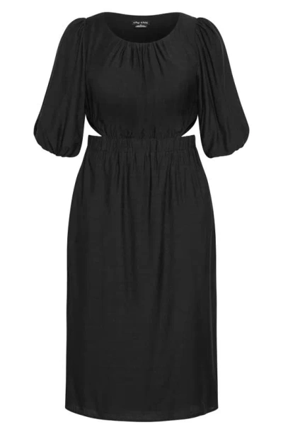 City Chic Harriet Cutout Midi Dress In Black
