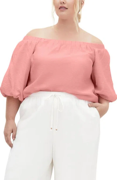 City Chic Have Off The Shoulder Top In Pout