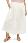 City Chic Haven Pleated Midi A-line Skirt In Pale Butter