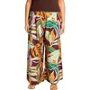 City Chic High Waist Wide Leg Pants In Opulent Foligae