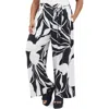 City Chic High Waist Wide Leg Pants In Palm Paradise