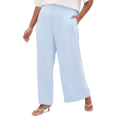 City Chic Holly Wide Leg Pants In Blue