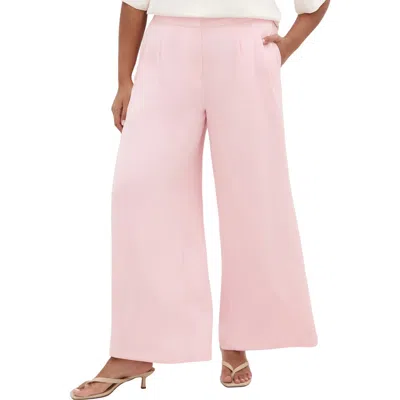 City Chic Holly Wide Leg Pants In Pink
