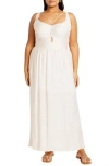 City Chic Iman Dress In White
