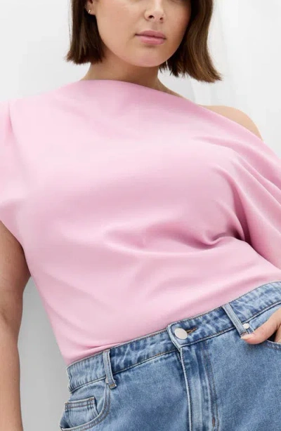 City Chic Imani One-shoulder Top In Pink