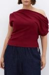 City Chic Imani One-shoulder Top In Red