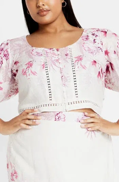 City Chic Isabella Crop Top In Multi