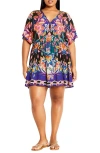 City Chic Island Breeze Short Caftan Swim Cover-up