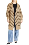 CITY CHIC CITY CHIC IVY STRIPE LONG CARDIGAN