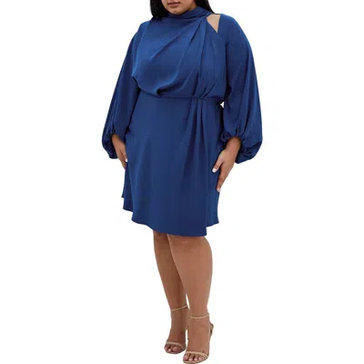 City Chic Jaylee Shoulder Cutout Long Sleeve Dress