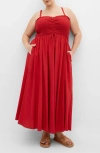 City Chic Jazmine Midi Sundress In Red