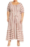 CITY CHIC JEMIMA STRIPE MAXI DRESS