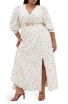 City Chic Jolene Floral Maxi Dress In Ivory Bliss