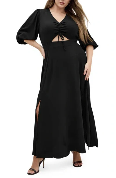 City Chic Jolene Maxi Dress In Black
