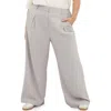 City Chic Jordan Wide Leg Pleated Pants In Neutral