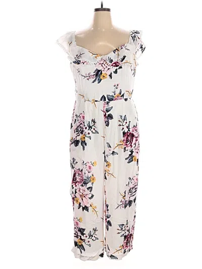 Pre-owned City Chic Jumpsuit In Ivory