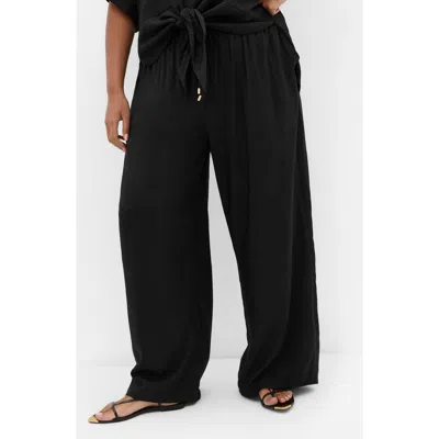 City Chic Kalea Wide Leg Drawstring Pants In Black