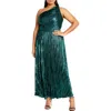 City Chic Kamila Metallic One-shoulder Maxi Dress In Emerald