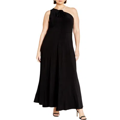 City Chic Karlee Wide Leg Jumpsuit In Black