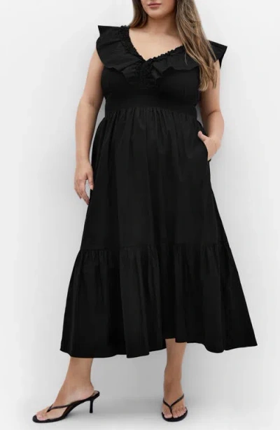 City Chic Kelly Maxi Dress In Black