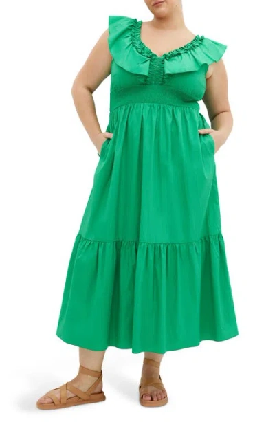 City Chic Kelly Maxi Dress In Kelly Green