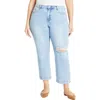 City Chic Kenia Straight Jeans In Blue