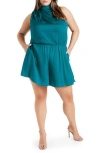 City Chic Kiana Sleeveless Playsuit In Blue