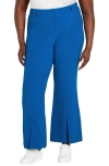 City Chic Kiana Split Hem High Waist Flare Pants In Blue