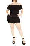 City Chic Kiera Off The Shoulder Minidress In Black