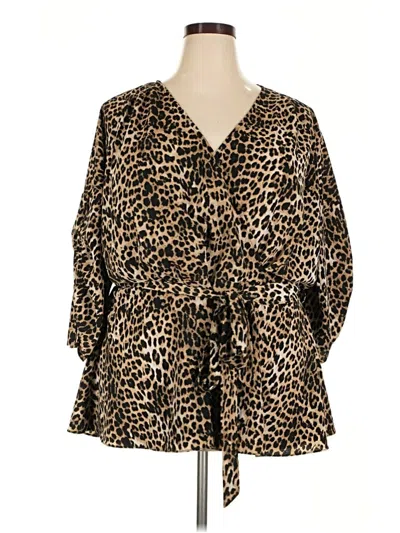 Pre-owned City Chic Kimono In Brown