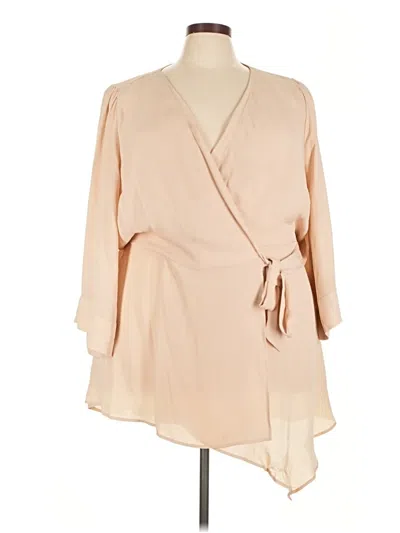 Pre-owned City Chic Kimono In Tan