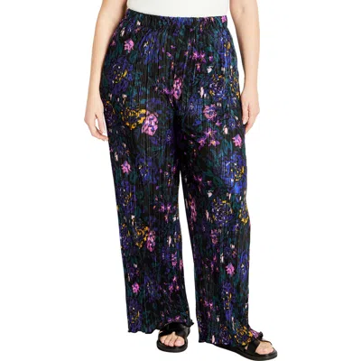 City Chic Kira Print Pants In Multi