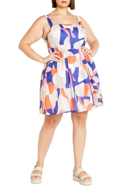 City Chic Kylie Geo Print Minidress In Funky Town