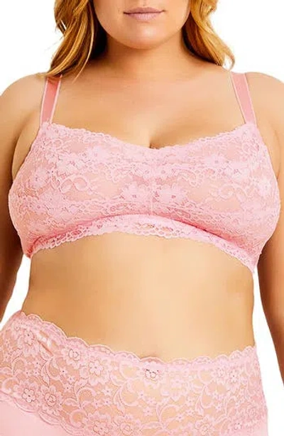 City Chic Lace Bralette In Pink