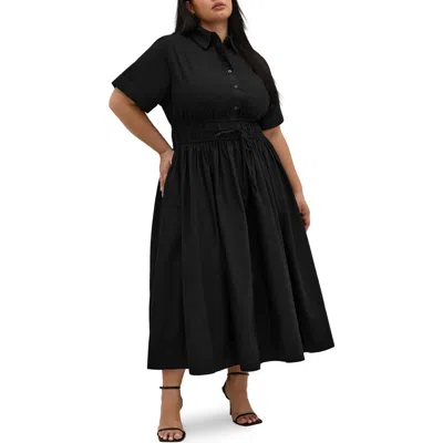 City Chic Lana Shirtdress In Black