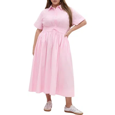 City Chic Lana Shirtdress In Pink