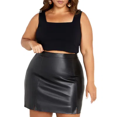 City Chic Lanie Compact Knit Top In Black