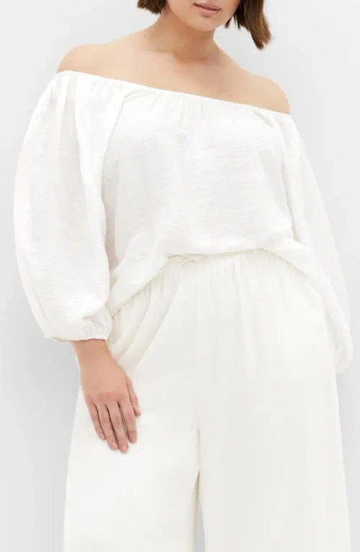 City Chic Leila Tie Back Top In Ivory