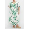 City Chic Leilani Leaf Print Maxi Dress In Kelly Floral