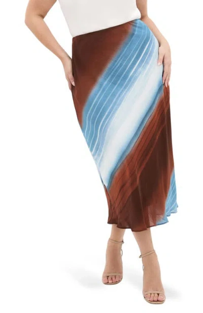 City Chic Levitate Print Skirt In Multi