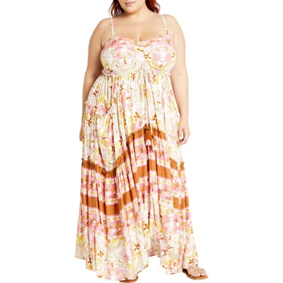 City Chic Lilah Love Floral Maxi Dress In Ivory Free Spirit