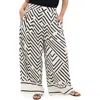 City Chic Linear Wide Leg Pants In Multi