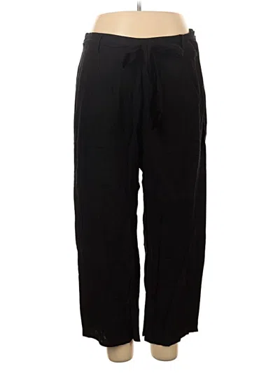City Chic Linen Pants In Black