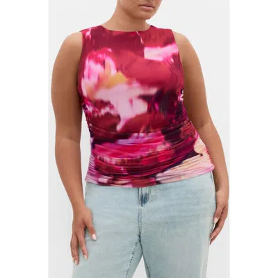 City Chic Livia Print Sleeveless Top In Multi