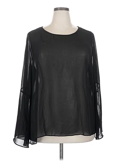 Pre-owned City Chic Long Sleeve Blouse In Black